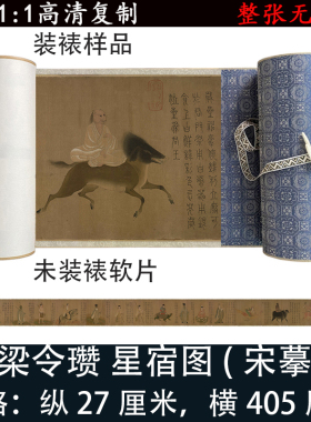 梁令瓒星宿图宣纸绢布喷绘复古怀旧制长卷画临摹字画稿装裱装饰画