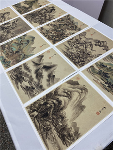 清 王鉴 摹古山水画册1套10张 高清宣纸艺术微喷复制临摹学习新品