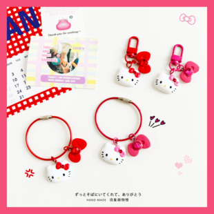 可爱kitty卡通水钻创意个性礼物钥匙扣书包挂件凯蒂猫蝴蝶结挂饰