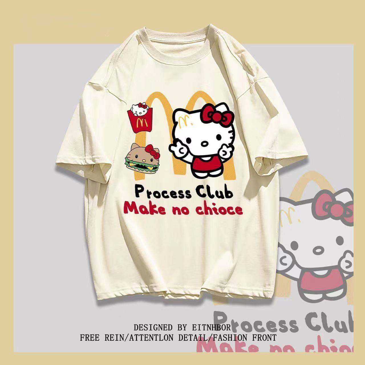 HelloKitty女童纯棉短袖T恤夏季2025新款女大童卡通洋气时髦上衣