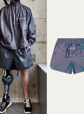 FG潮牌运动休闲男女百搭短裤百暮大紫色反光颜色运动裤