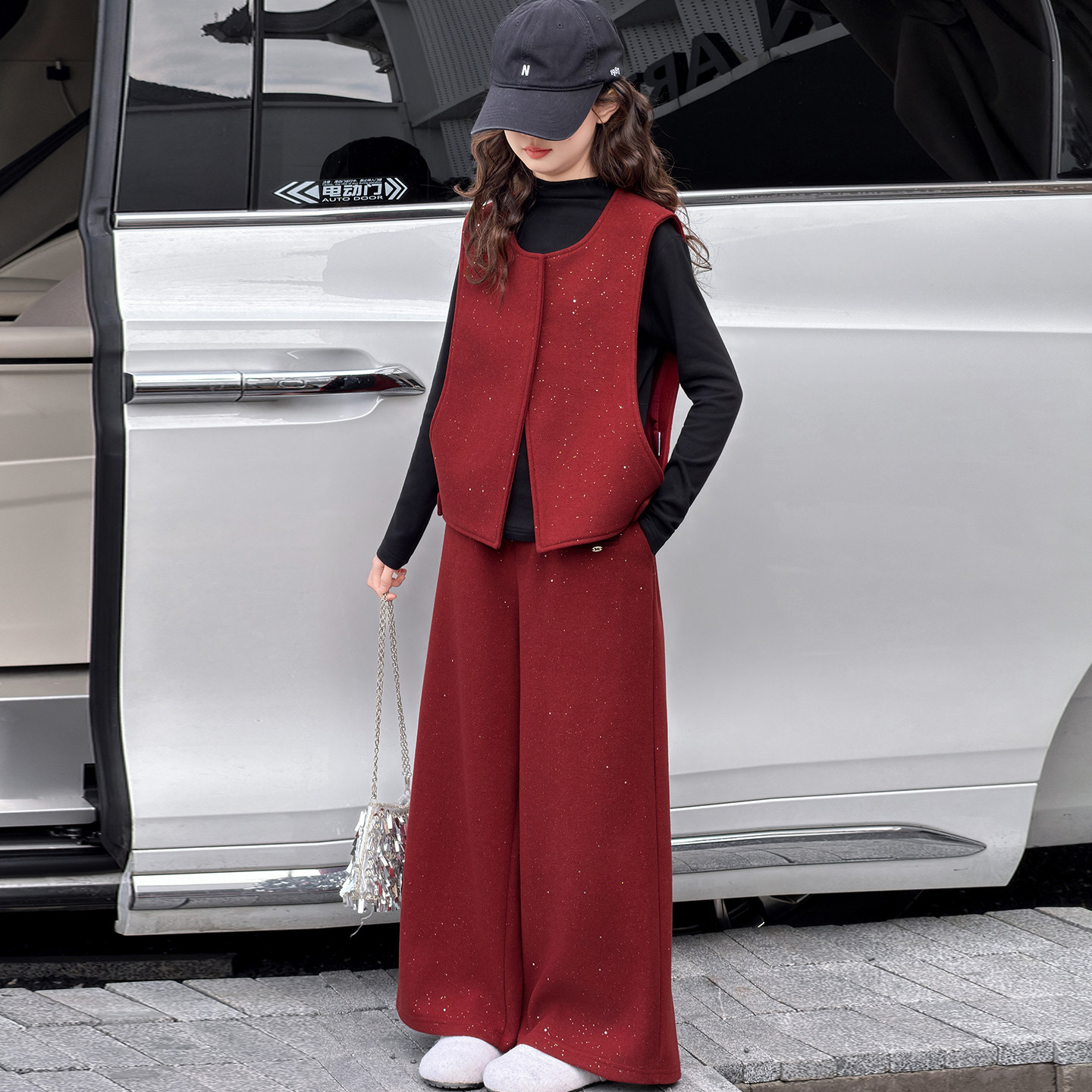 女童韩系阔腿裤三件套秋冬装2026新款中大童洋气打底衫马甲套装春,童装/婴儿装/亲子装,套装,淘宝优惠券,粉丝福利购,淘宝优惠卷