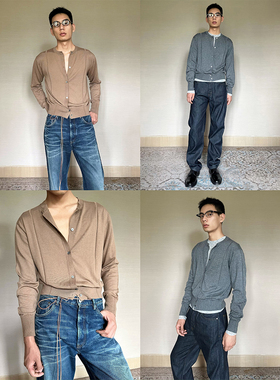 TRENDYWU 知识分子“轻钱”休闲静奢简约文艺复古精羊毛针织开衫