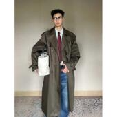 TRENDYWU 水獭棕trench廓形宽松防风涂层长风衣 老钱 经典 英伦