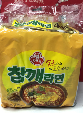 临期特价韩国进口不倒翁芝麻/辣芝士/芝士拌面4包入速食方便面