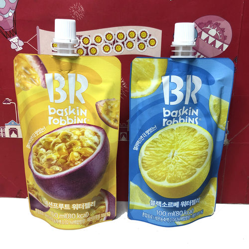 临期清仓 韩国进口富林可黑柠檬味/百香果味吸吸果冻100ml零食