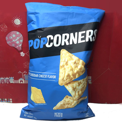 临期柬埔寨进口POPCORNERS空气脆脆白切达奶酪/咸甜味玉米片142g