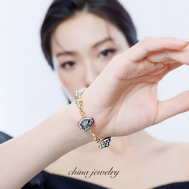 金属风手链小众陶瓷云朵欧美风女