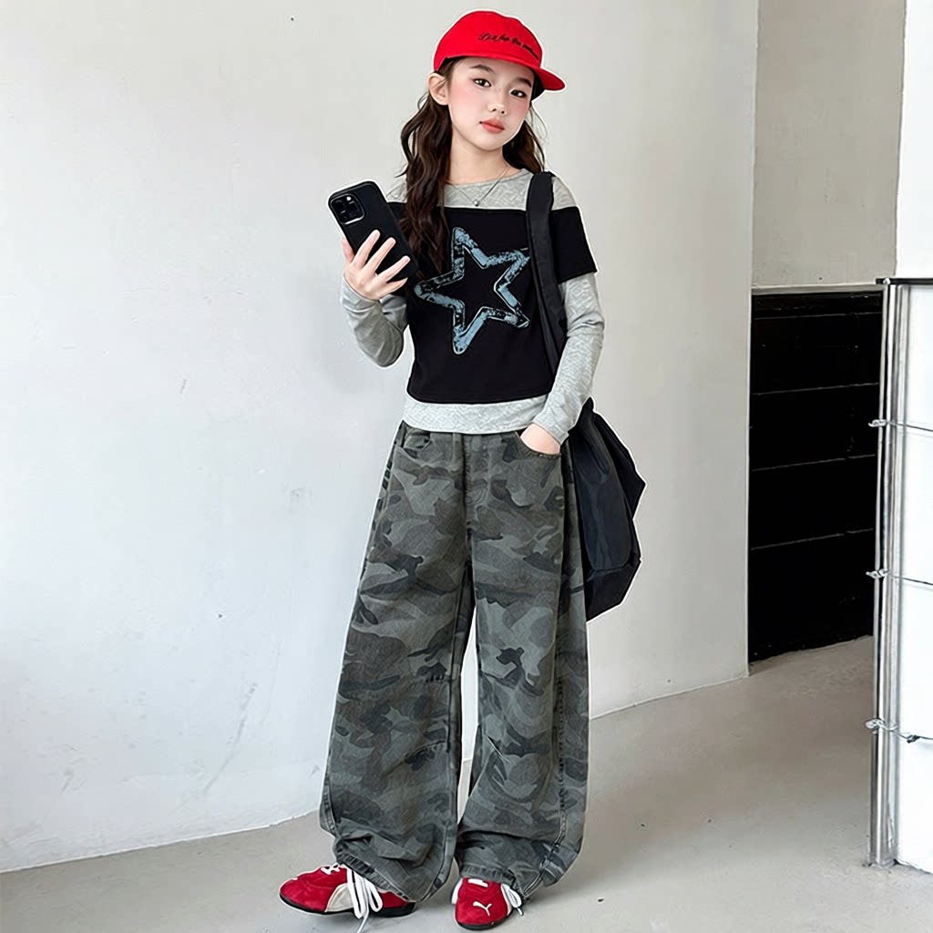 女童春秋季套装新款洋气大童春装