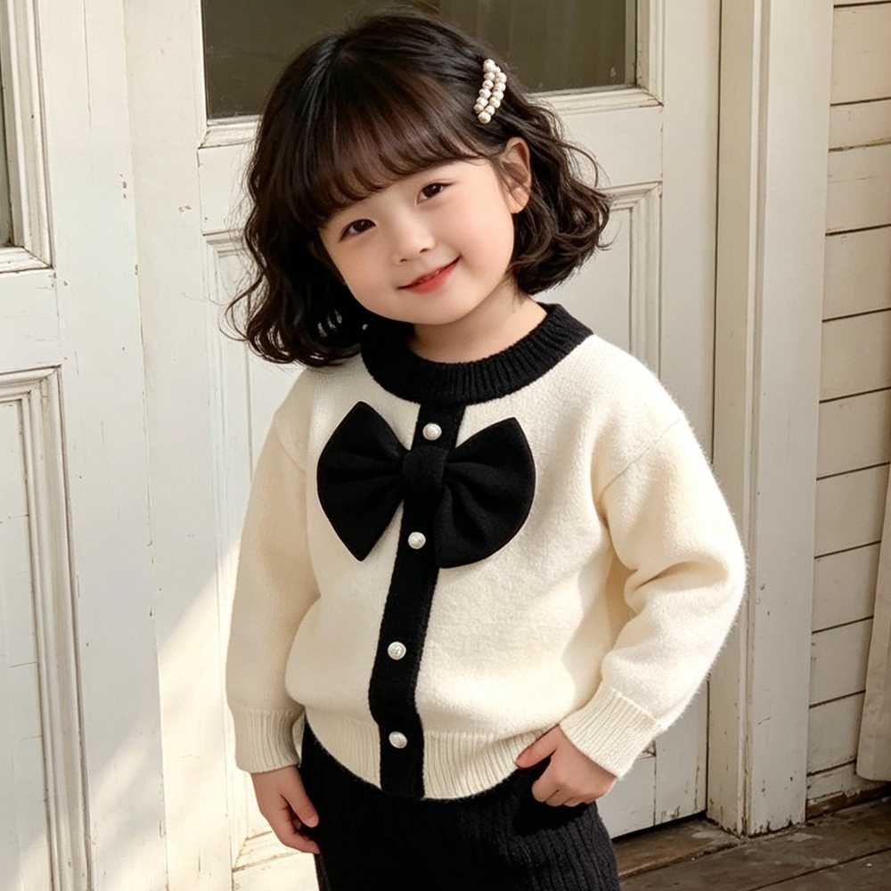 儿童套装韩系套头女童蝴蝶结