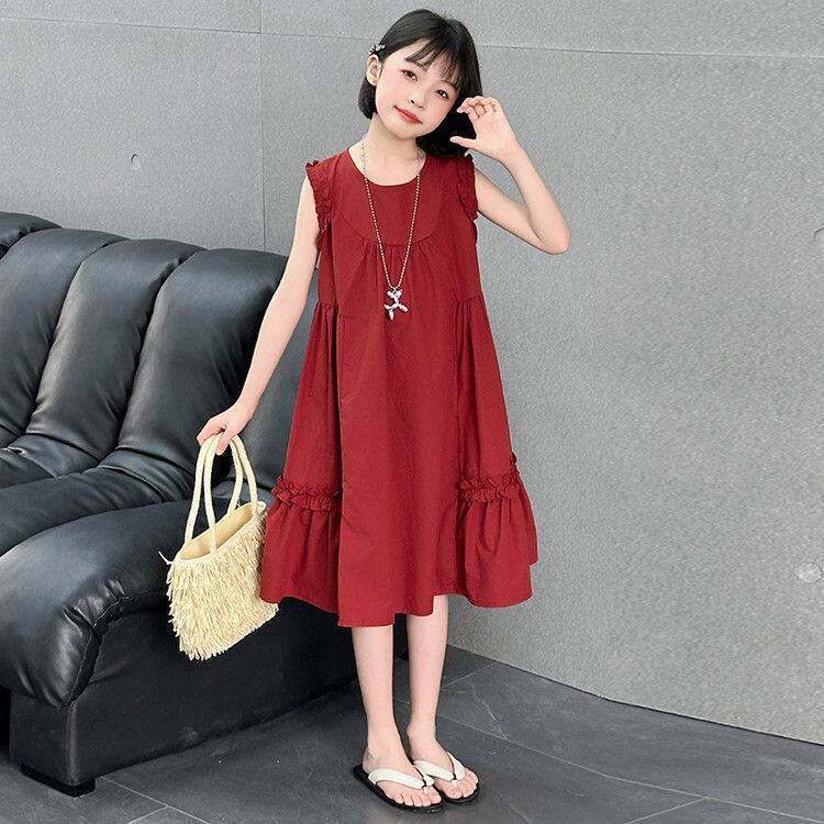 女童夏季无袖连衣裙棉布裙薄款