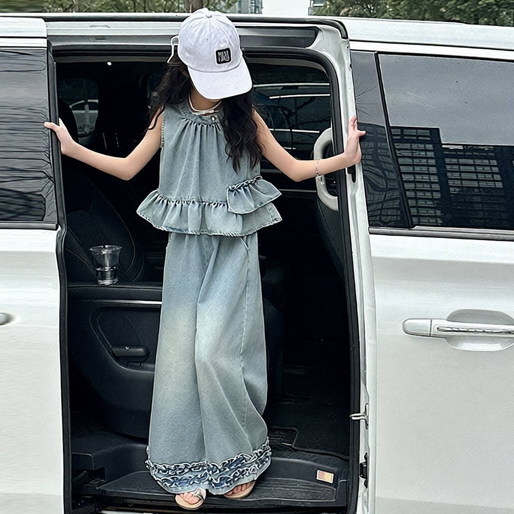 女童夏装套装夏季新款儿童牛仔