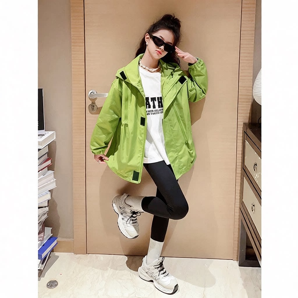 女大童秋冬装外套连帽夹克秋款