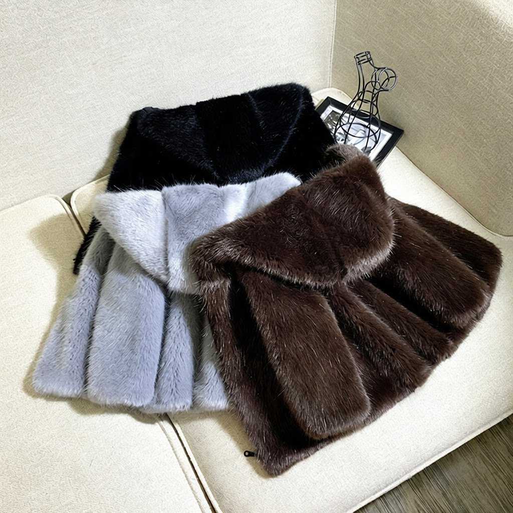 儿童棉衣冬装男童女童洋气水貂毛