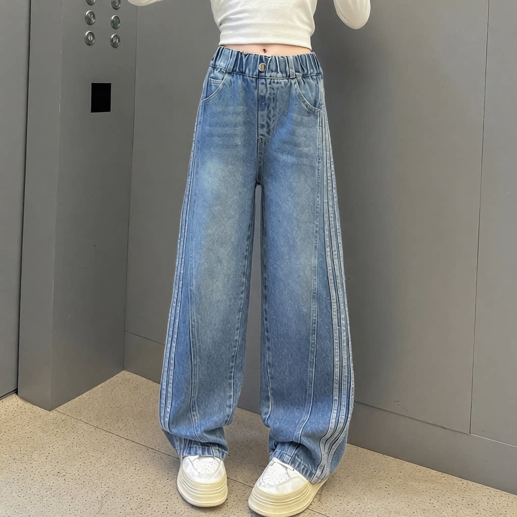 女童牛仔裤春秋款新款裤子儿童