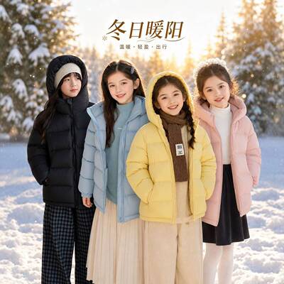新款国标秋冬季儿童羽绒服连帽