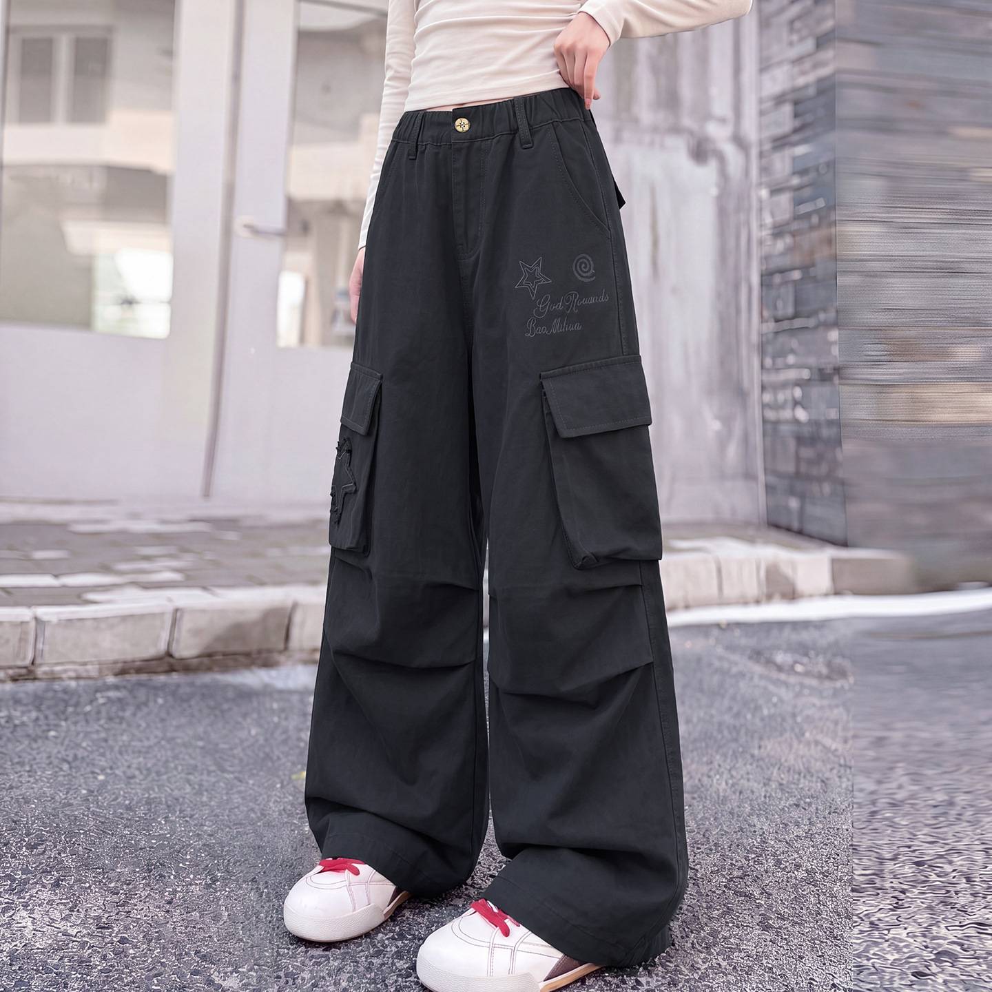 女童工装裤秋装儿童裤子2026新款