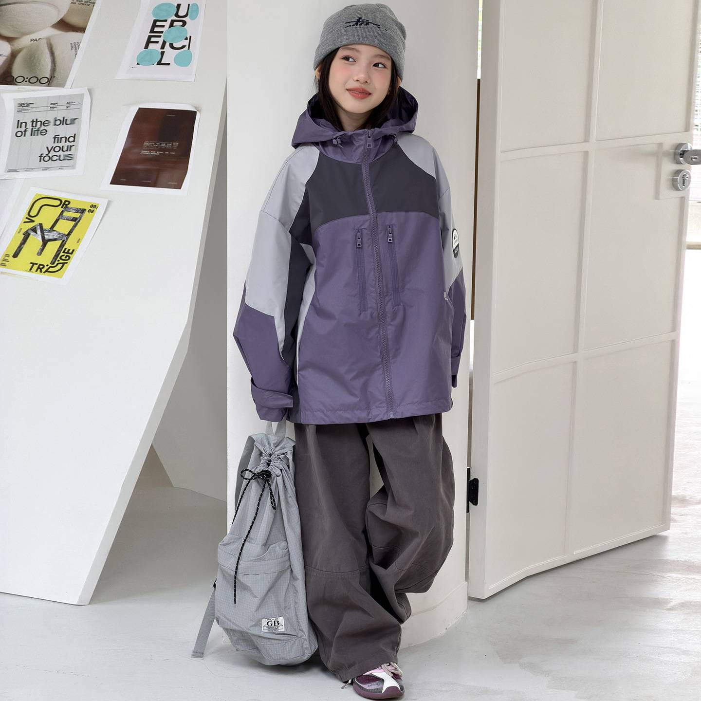 女童外套秋装2026新款韩版连帽