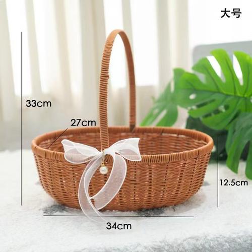 仿藤手工编织水果购物篮