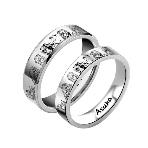 男女通用钛钢日韩免费刻字戒指