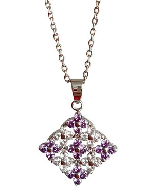 铜镀白金项链奥地利水晶雪花吊坠