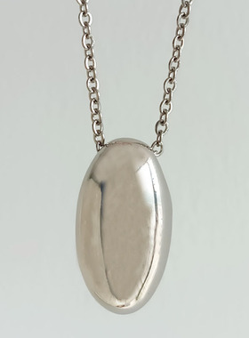 银蛋吊坠怀旧复古工艺铜镀白金链