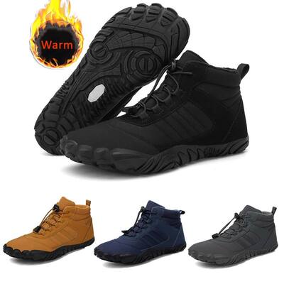 New Winter Booties Men Snow BareFoot Casual Shoes Outdoor Wo