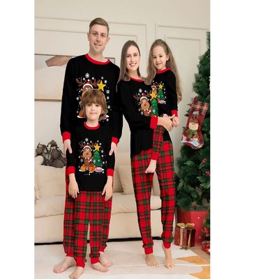 2024 Christmas Family Matching Outfits Elk Print Mother Fath