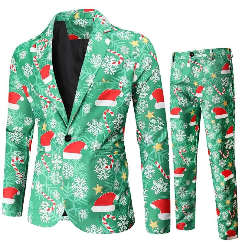 Xingqing Men Tuxedo Suits Christmas 2 Piece Regular Fit Suit 男装 西服 原图主图