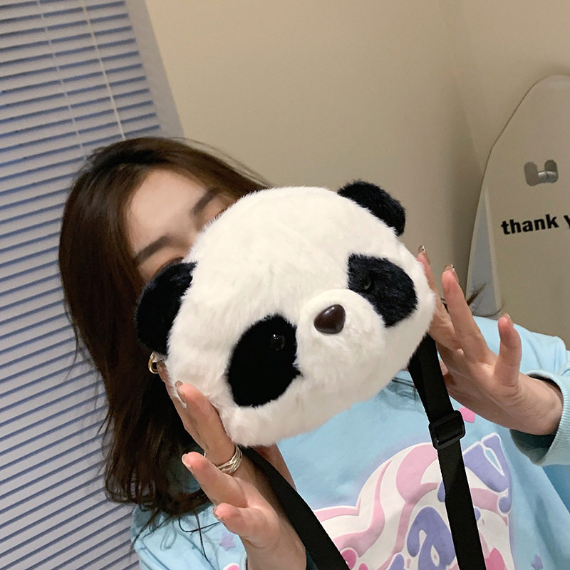 熊猫毛绒包包女2025新款超萌熊熊