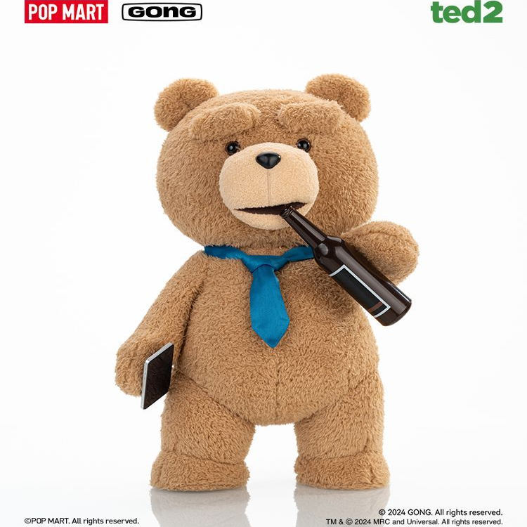 POPMART泡泡玛特 共鸣ted2泰迪熊1/2可动毛绒玩偶30cm可替换表情