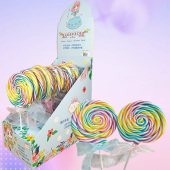 90g网红螺旋彩虹波板糖七彩棒棒糖炫彩糖果手工制作硬糖儿童零食