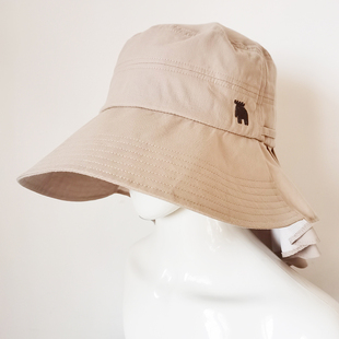 春夏新款防紫外线宽沿护颈遮阳帽子日系女士遮脸全棉透气便携出游