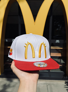 Kult原创恶搞麦当劳棒球帽可调节平檐太阳帽男女Bootleg美式刺绣
