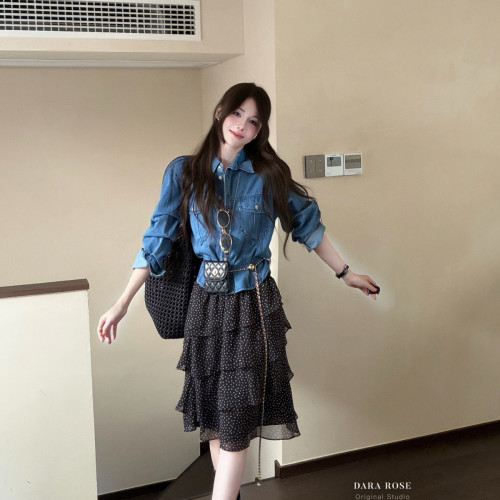 DARA ROSE-感波点气质不规则层次感半身裙(不含腰包+上装)QK99142