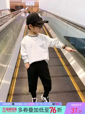 Children's clothing boys long-sleeved T-shirt spring and autumn 2021 new children's cotton inner clothes Korean version of the western school sweater tide