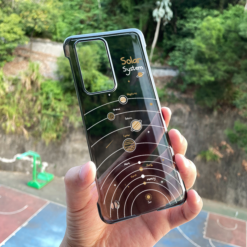 华为p40pro手机壳创意星球轨迹p30pro半包曲面无边框适用mate50pro磨砂透明mate30/40pro超薄男女+简约文艺套