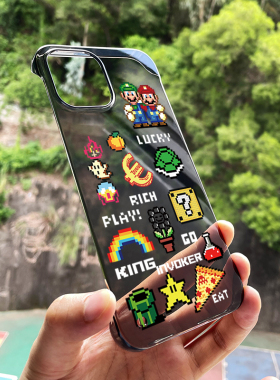 苹果12pro手机壳个性可爱卡通iPhone14pro/13pro磨砂半包无边框12mini适用11/xr透明14plus创意7p8p潮男女pro