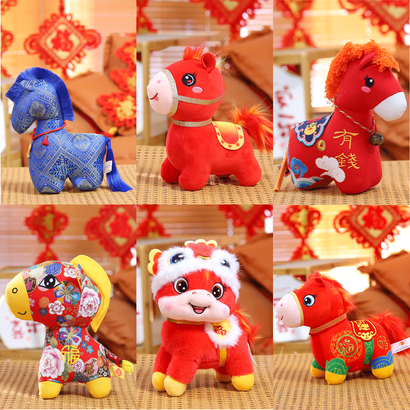 2026马年吉祥物公仔生肖马毛绒玩具布艺花布马玩偶新年会礼品logo