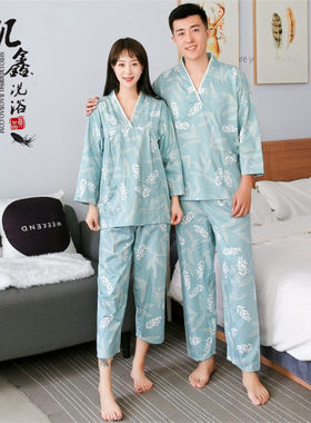 汗蒸服女款100%纯棉长袖长裤浴服