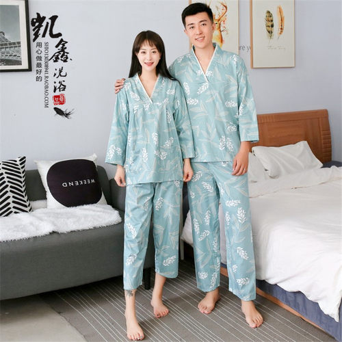汗蒸服女款100%纯棉长袖长裤浴服