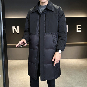 店主风 2024白鸭绒男士中长款时尚保暖翻领羽绒服YR8106-P245,男装羽绒服,电商D240-242