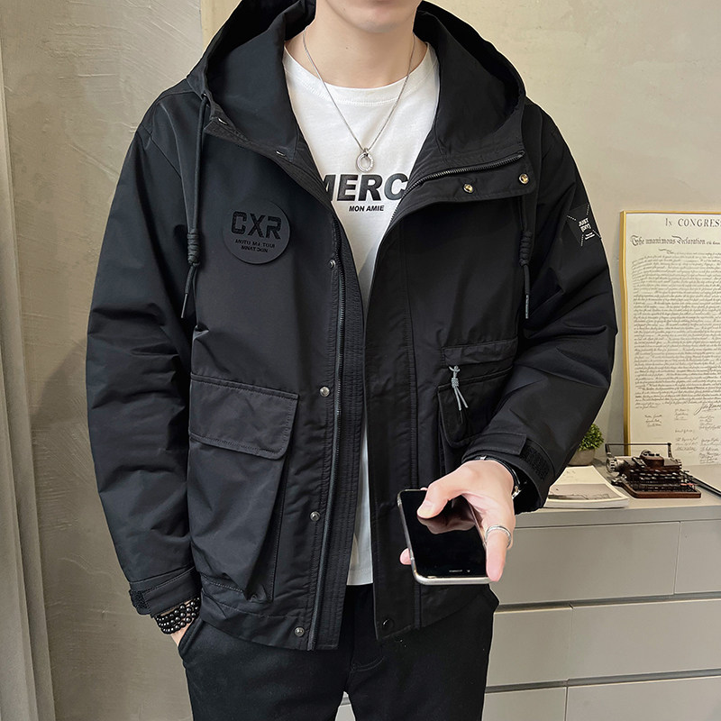 聚酯纤维2023秋装新款潮牌工装冲锋衣外套男夹克5010-P120,男装夹克,电商D240-242