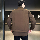 店主风2025年翻领真两件潮流羽短款羽绒服YR8107-P245，男装羽绒服，电商D240-242
