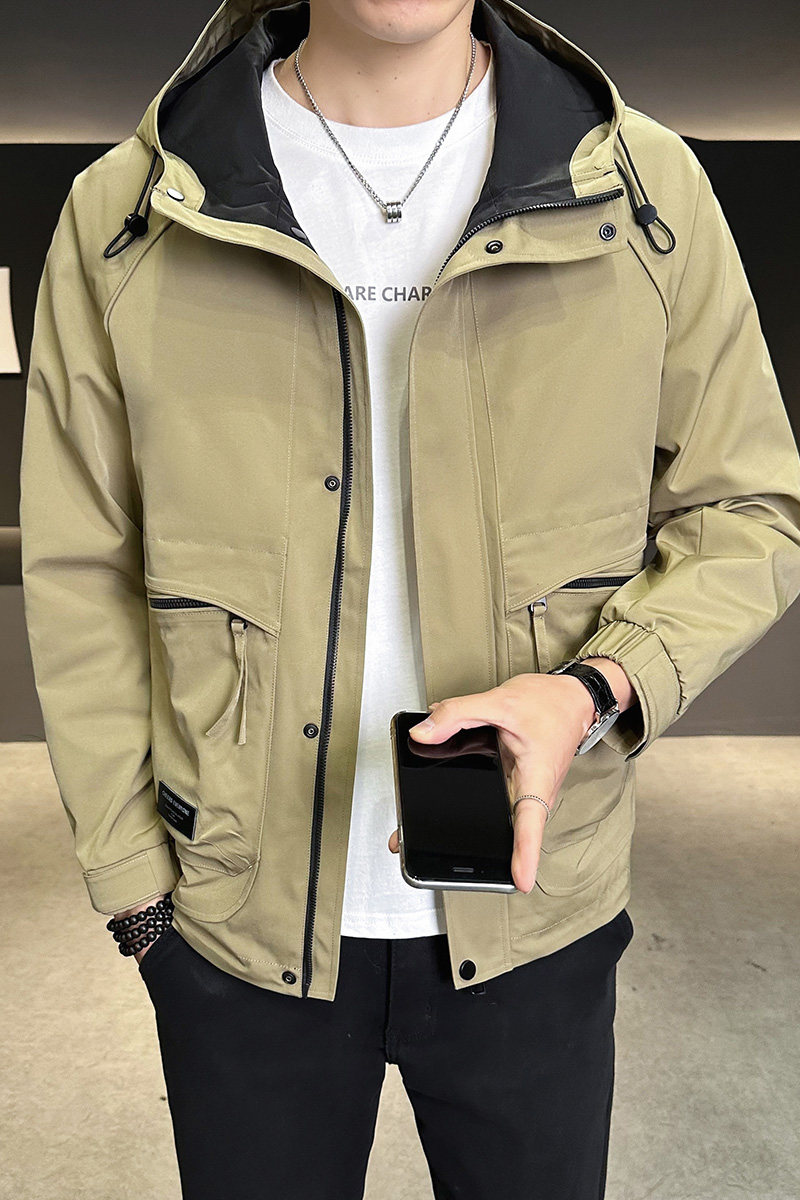 店主风2025年春季新款潮牌工装连帽外套男夹克JK9205-P90控129,男装夹克,电商D240-242