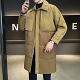 店主风2024白鸭绒男士中长款时尚保暖翻领羽绒服YR8106-P245，男装羽绒服，电商D240-242