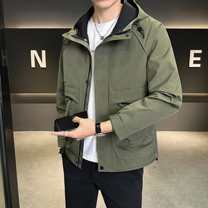 店主风 2025年春季新款夹克潮牌工装连帽外套男JK9205-P90 控129图片