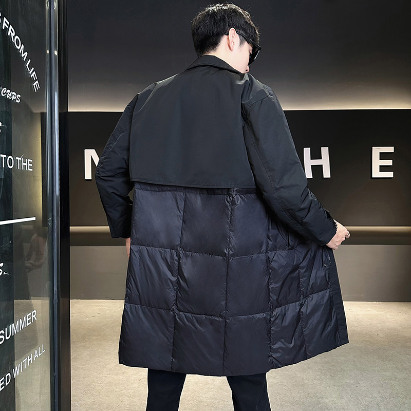店主风2024白鸭绒男士中长款时尚保暖翻领羽绒服YR8106-P245,男装羽绒服,电商D240-242