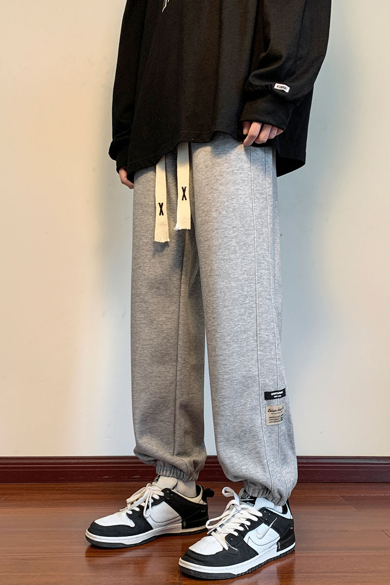 休闲裤男秋冬新款港风宽松运动裤学生束脚长裤K679-P48,男装休闲裤,星座214-3