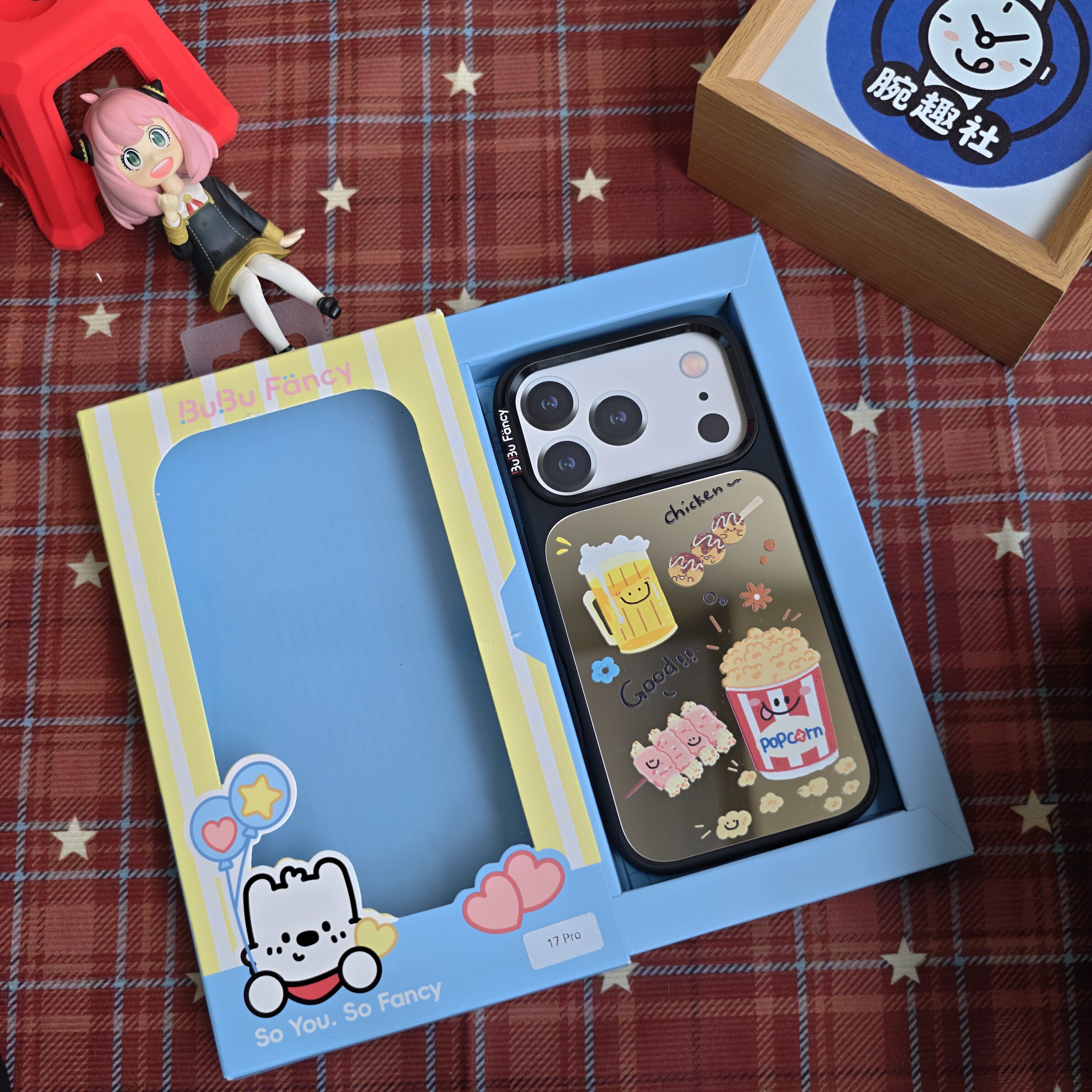BuBu Fancy快乐夜宵炸鸡啤酒适用于iphone17promax手机壳卡通苹果16/15/14保护套全包防摔软壳镜面磁吸不撞款